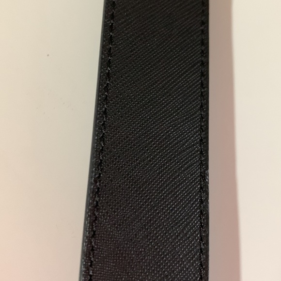 NWT Michael Kors 31MM Swivel RVS rectangle buckle leather Belt black size multi - Picture 9 of 9